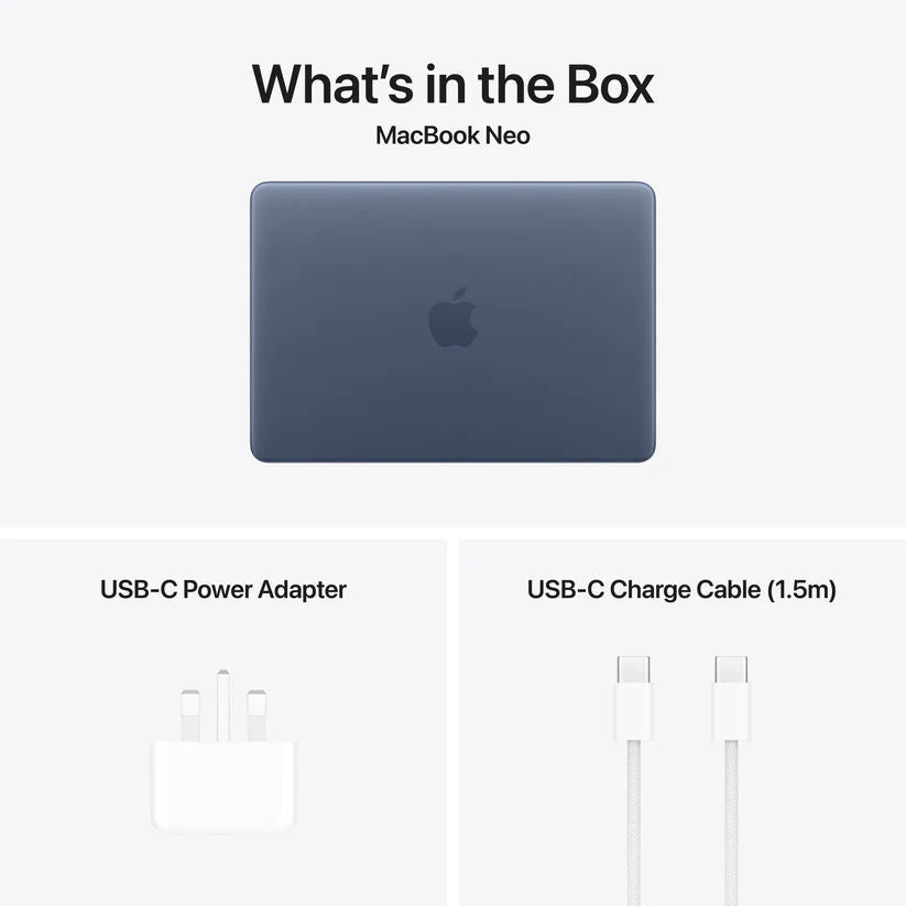 Apple MacBook Neo 13-inch A18 Pro Laptop 8GB RAM 256GB SSD, Indigo