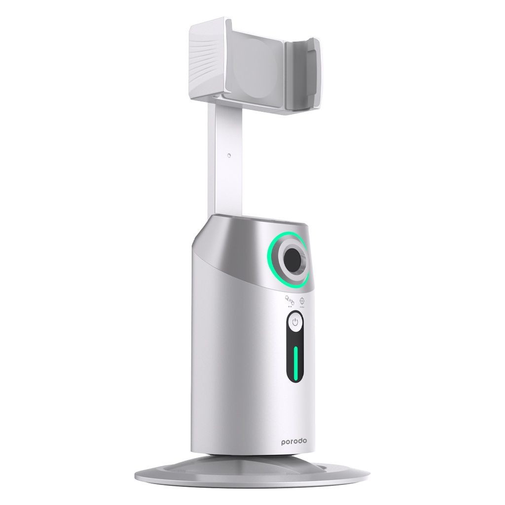Porodo Gimbal with AI Face Tracking, Gesture Recognition & Remote Controller, PD-GAIFTGR-WH, White