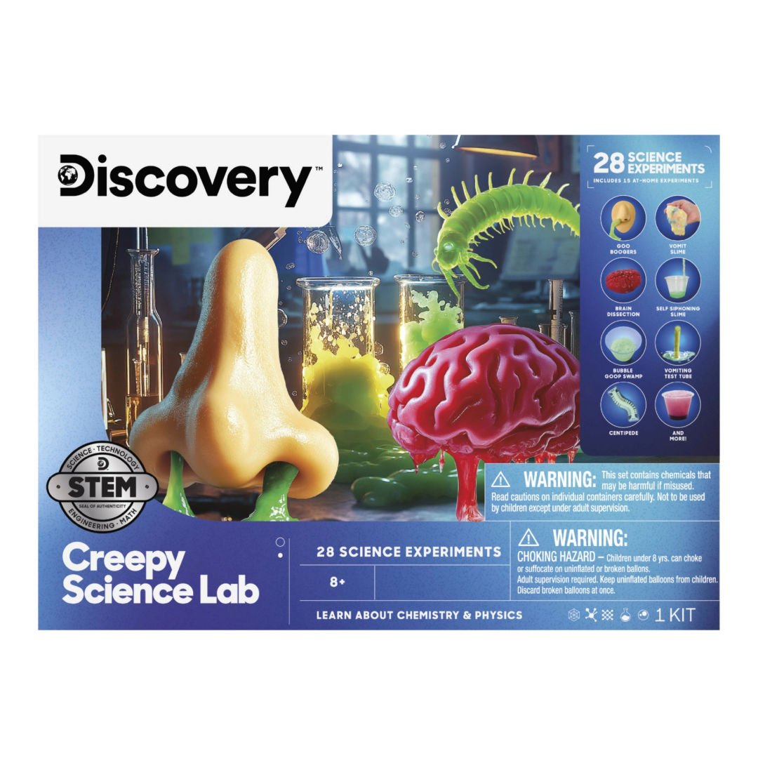 Discovery Creepy Science Lab Kit (28 Experiments), For Age 8+ Years