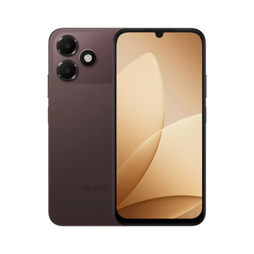 Oppo A6c 4G 6.75" HD Display Smartphone, 4GB RAM, 128GB Storage, Stone Brown