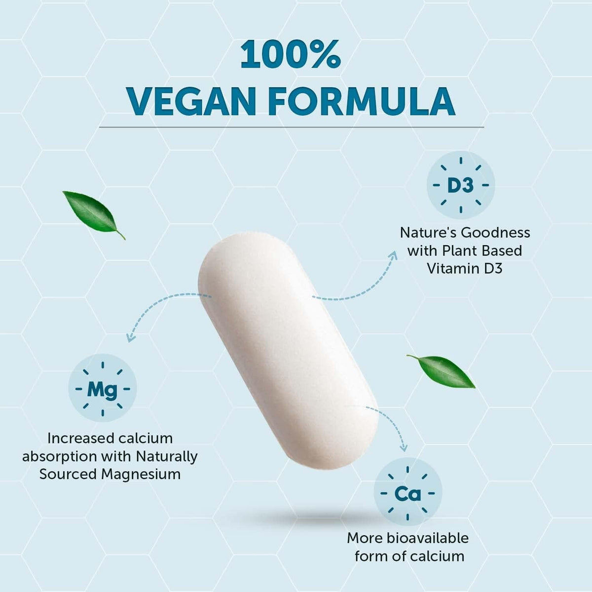 Neuherbs True Calcium 1000mg Supplement For Men & Women- 60 Vegan Tablets