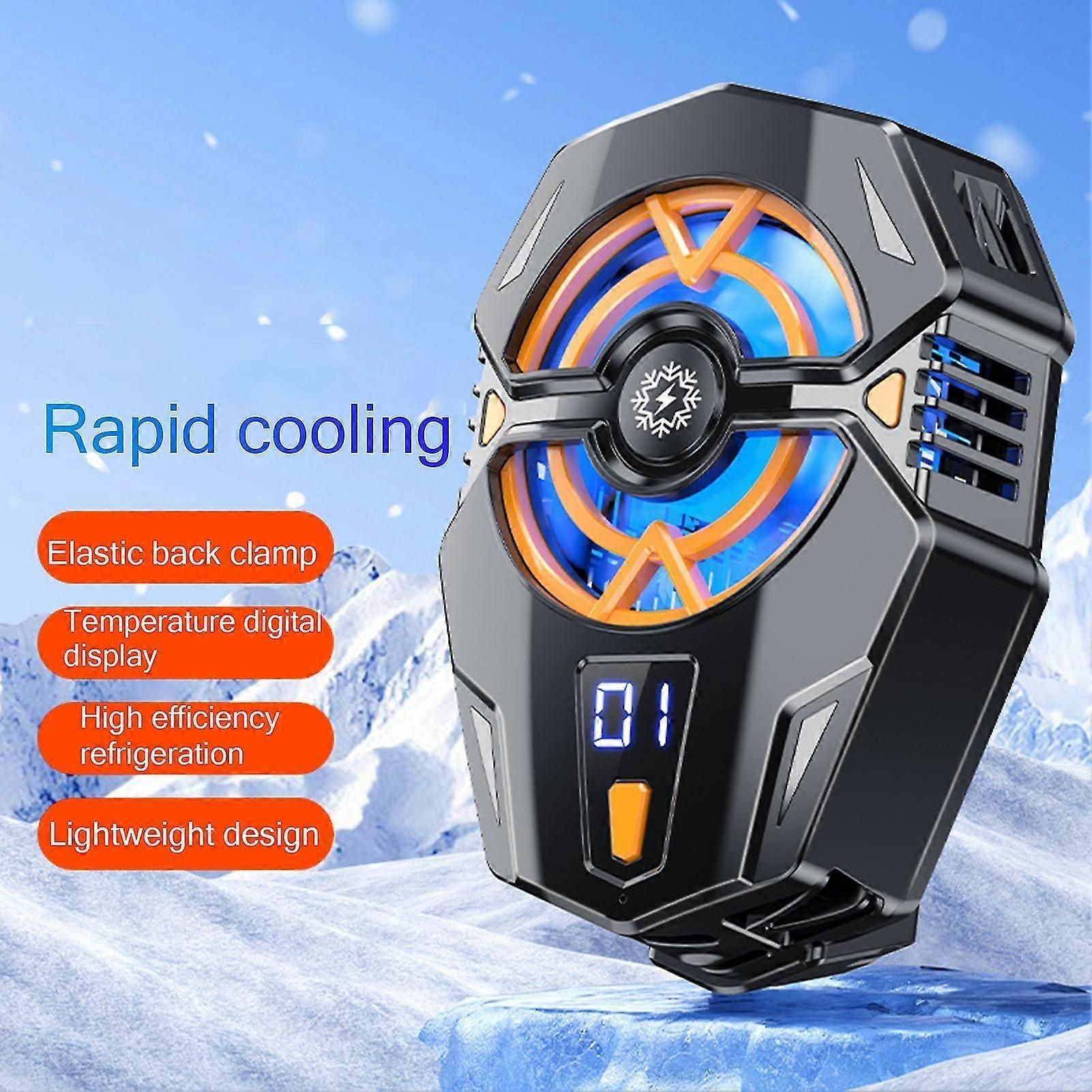 Mobile Phone Cooler Fan with 3-Speed Adjustable RGB Light - Semiconductor Radiator for Gaming Phones Low Noise Design