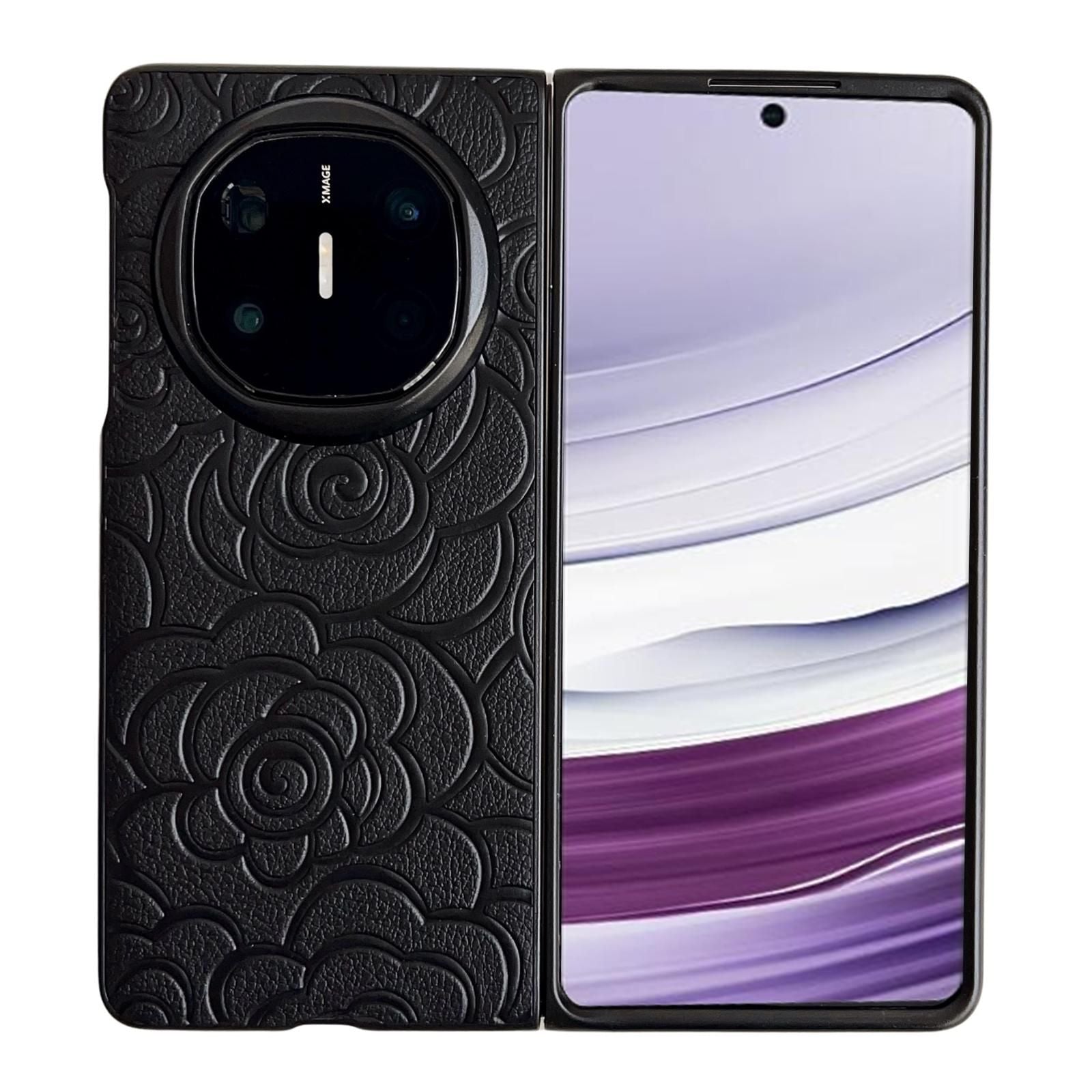 Camellia Pattern PU Case For Huawei Mate X5