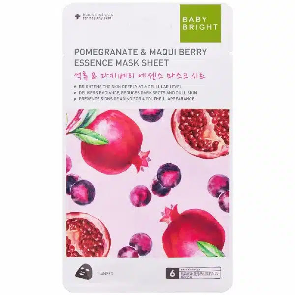 POMEGRANATE & MAQUI BERRY ESSENCE MASK SHEET 20G BABY BRIGHT (F)