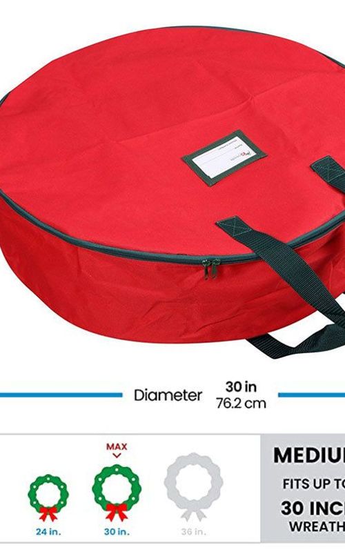 Christmas Wreath Storage Bag Holiday Organizer Wreath Container Box With Handle