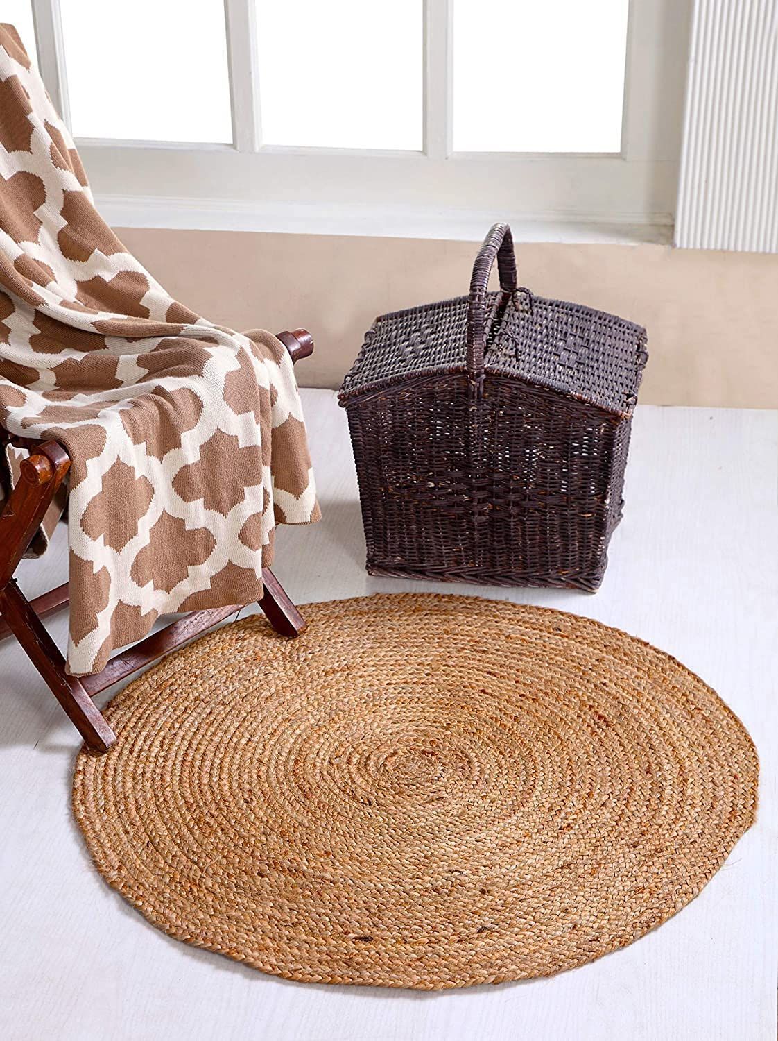 AIESY®  Beautiful Reversible Jute High Traffic Area Rug