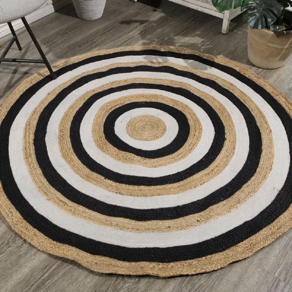 AIESY®  Live Beautiful ! Handwoven Jute Rug Reversible Carpet for Farmhouse, Living Room & Bedroom