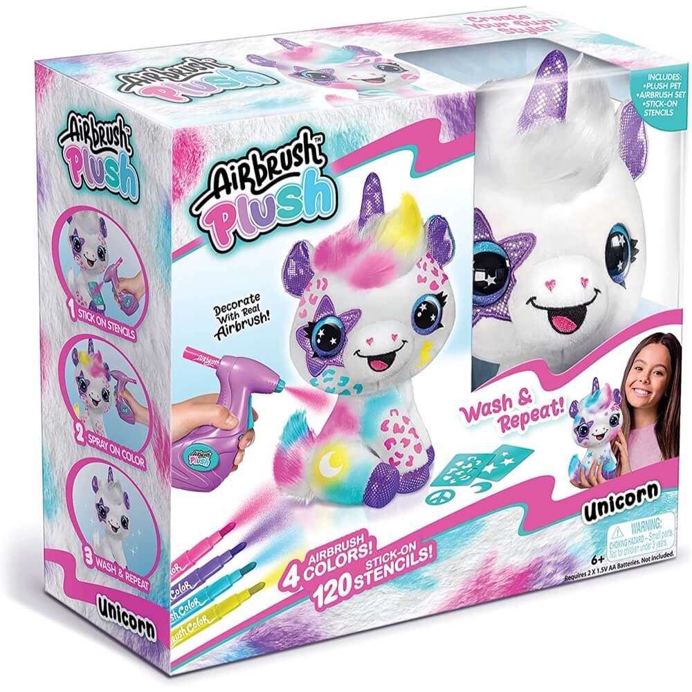Canal Toys Airbrush Plush Unicorn Art Kit, 6+ Years