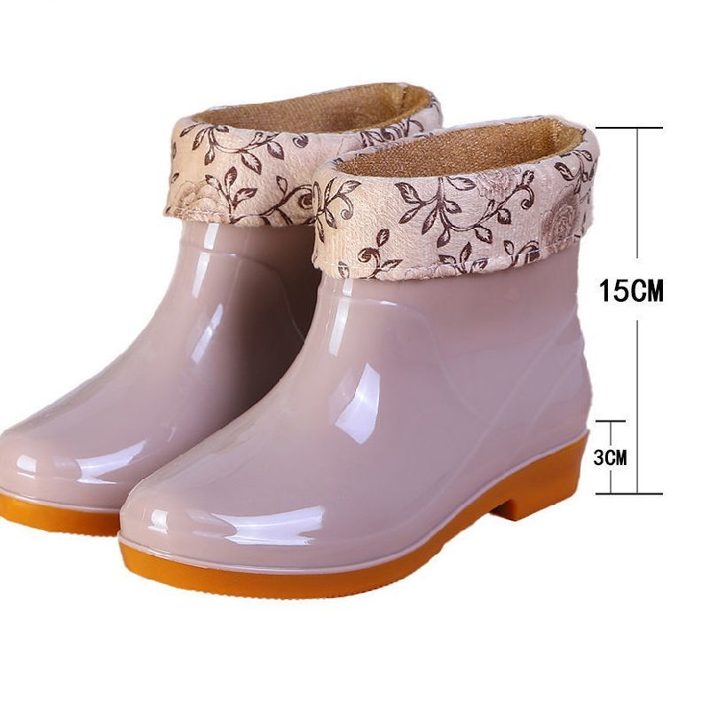 Womens Waterproof Thickened Rubber Rain Boots Non Slip Wear-Resistant Water Boots