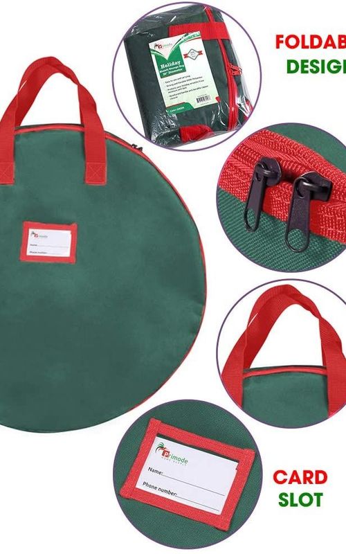 Christmas Wreath Storage Bag Holiday Organizer Wreath Container Box With Handle