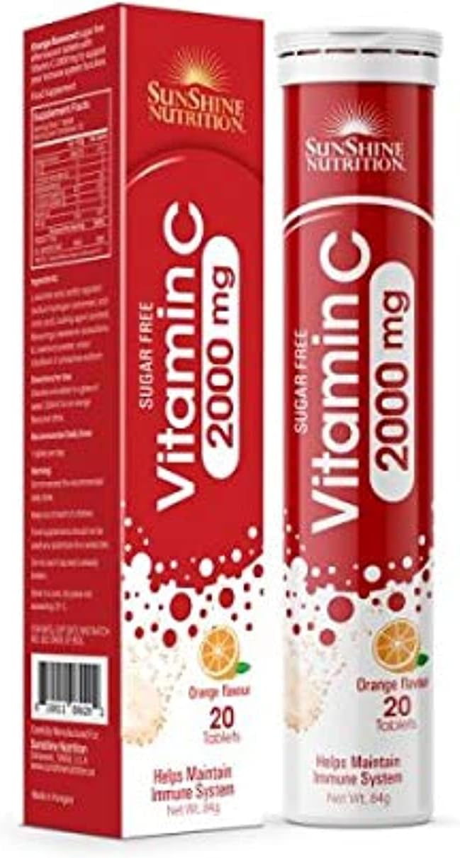 Sunshine Nutrition Vitamin C 2000mg Orange Flav Efferv 20tabs