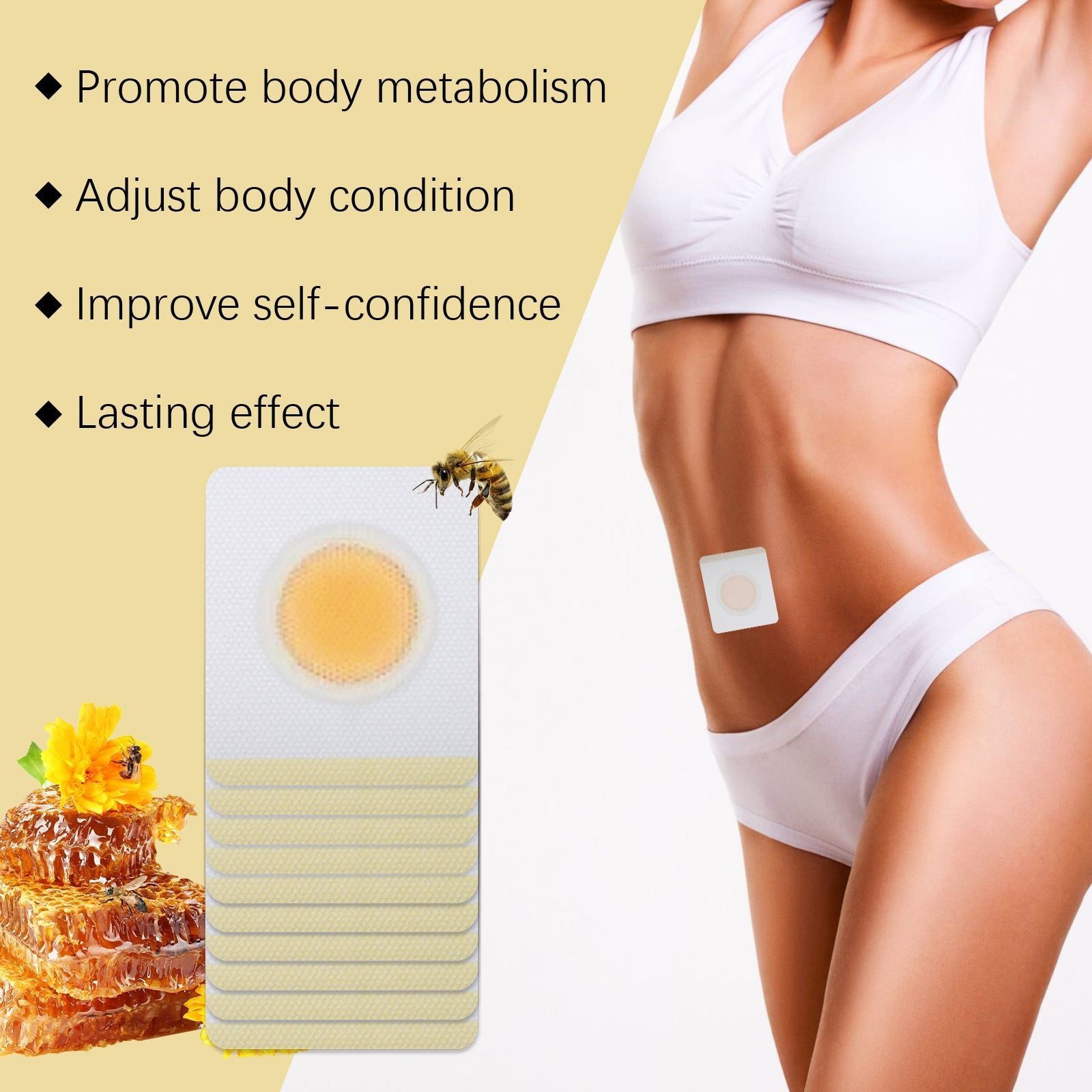 Bee Venom Slimming Patch, Body Shaping, Fat Burner, Water Retention, Natural Detox ,10pcs