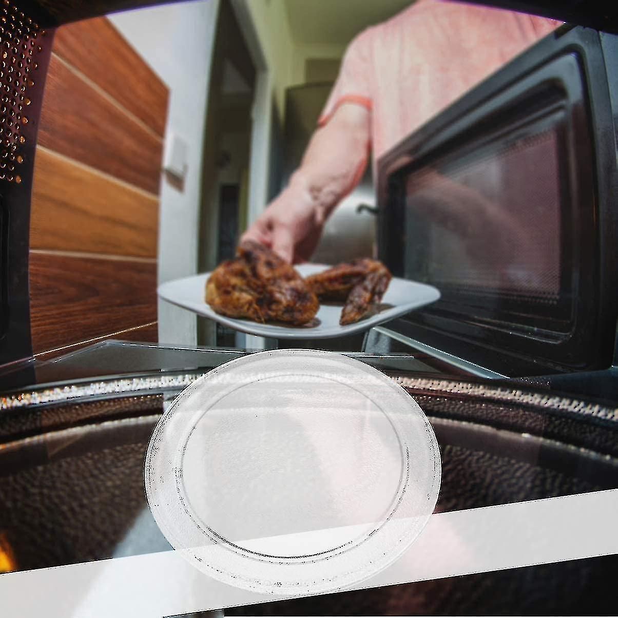Microwave Oven Glass Plate Microwave Glass Turntable Plate Replacement Flat Base Glass Tray 24.5cm/9.6 Inches (flat Bottom)