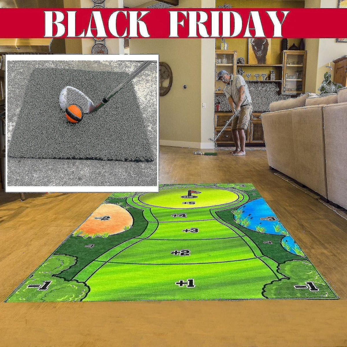Indoor Casual Golf Game Set Casual Golf Game Set Party Golf Hitting Mats 2024 New Good - J