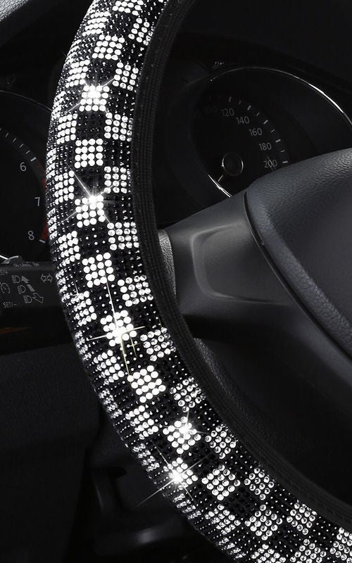 Diamond Car Steering Wheel Cover Bling Rhinestone Grip Luxury Vehicle Decoration