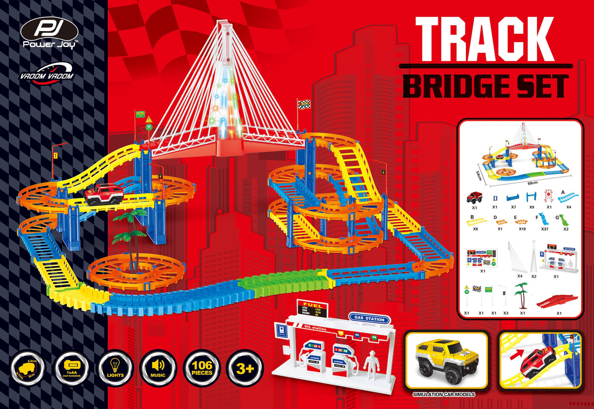 P.JOY VROOM MAGIC TRACK BRIDGE SET B/O
