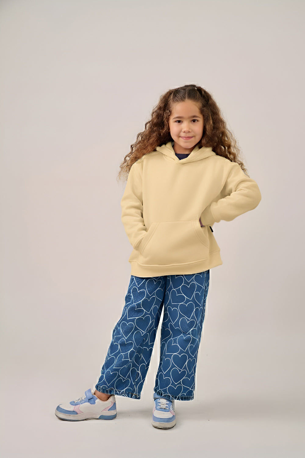 MULU Kids Classic Oversized Hoodie - Eggshell Yellow