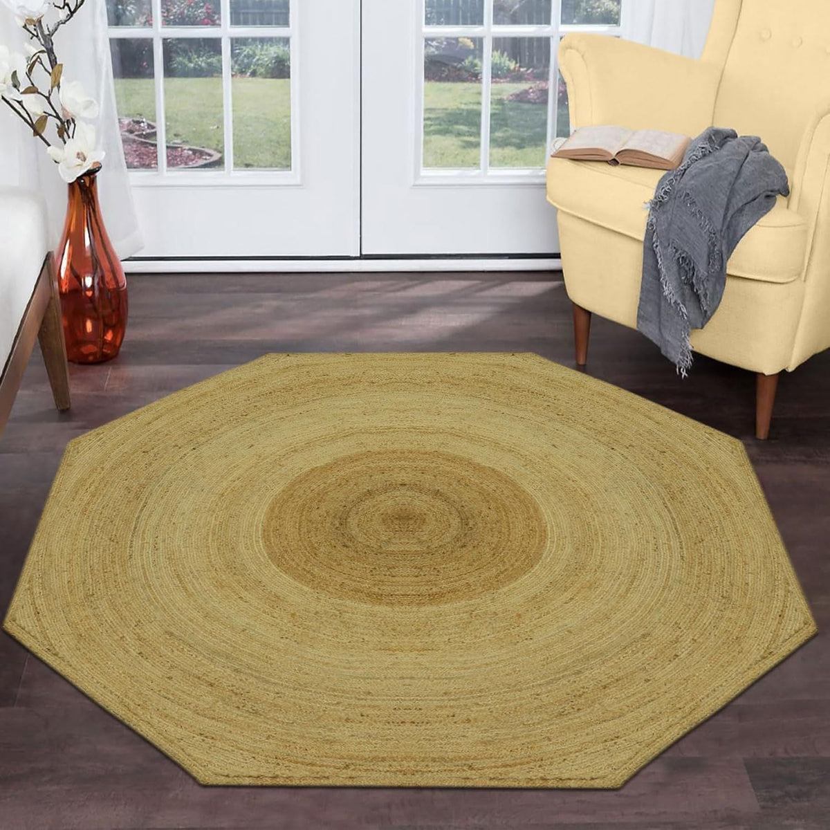 AIESY®  Beautiful Reversible Jute Rug Ideal for High Traffic Area