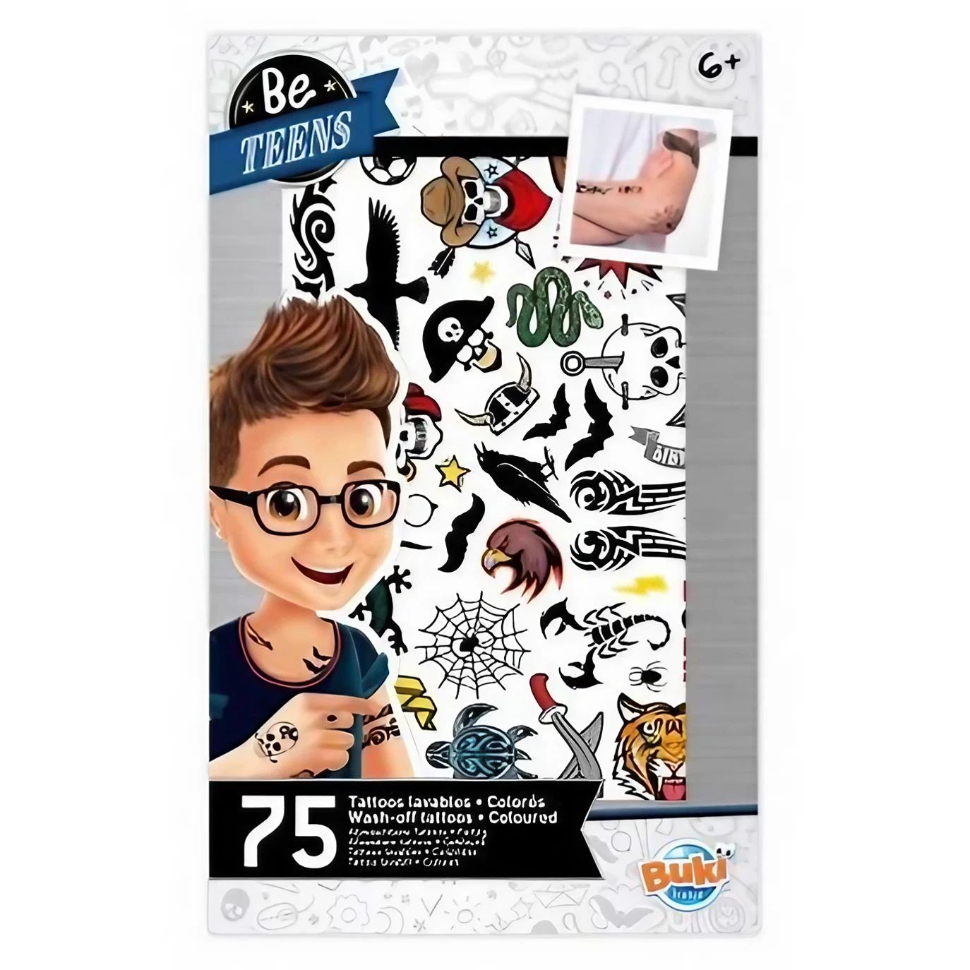 Buki France Be Teens Rock Wash-Off Tattoos Se, (Pack of 75)