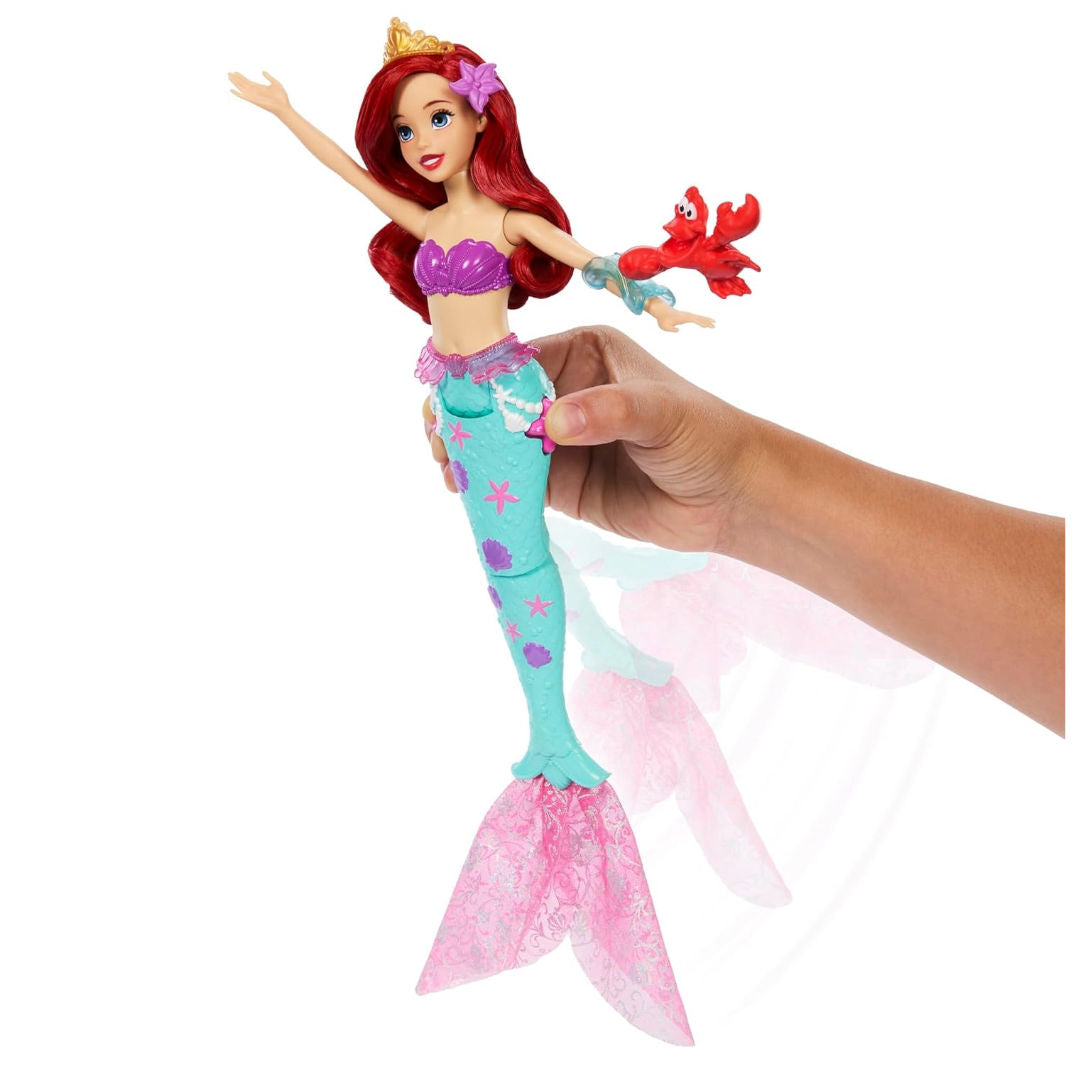 Disney Princess The Little Mermaid Ocean Friends Ariel Swimming Mermaid Doll With Squirt Toy, For Age 3+ Years