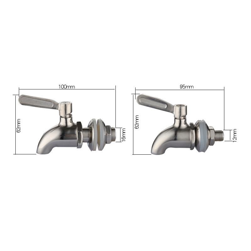 Wine Barrel Tap Spigot Stainless Steel Coffee Juice Faucet 16mm