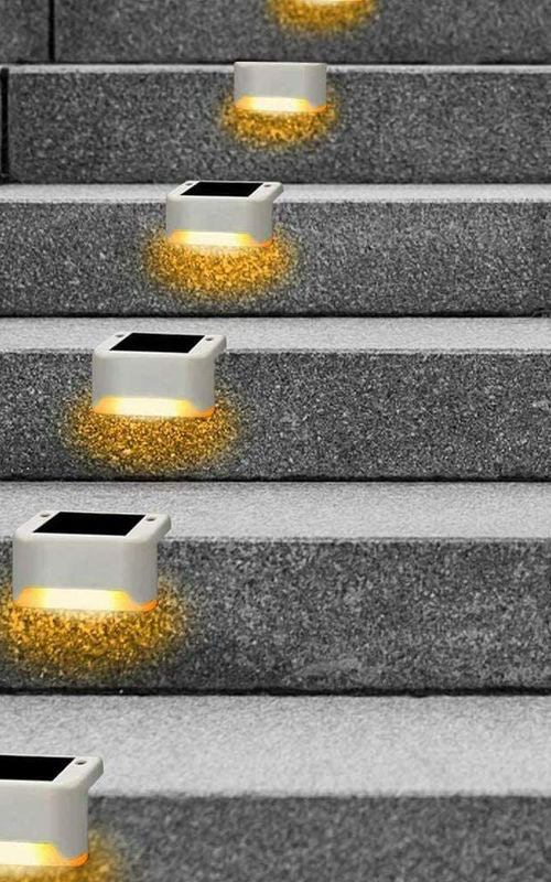 4 Pack Solar Deck Lights LED Solar Step Lights Waterproof Fence Lights For Outdoor Steps Fence