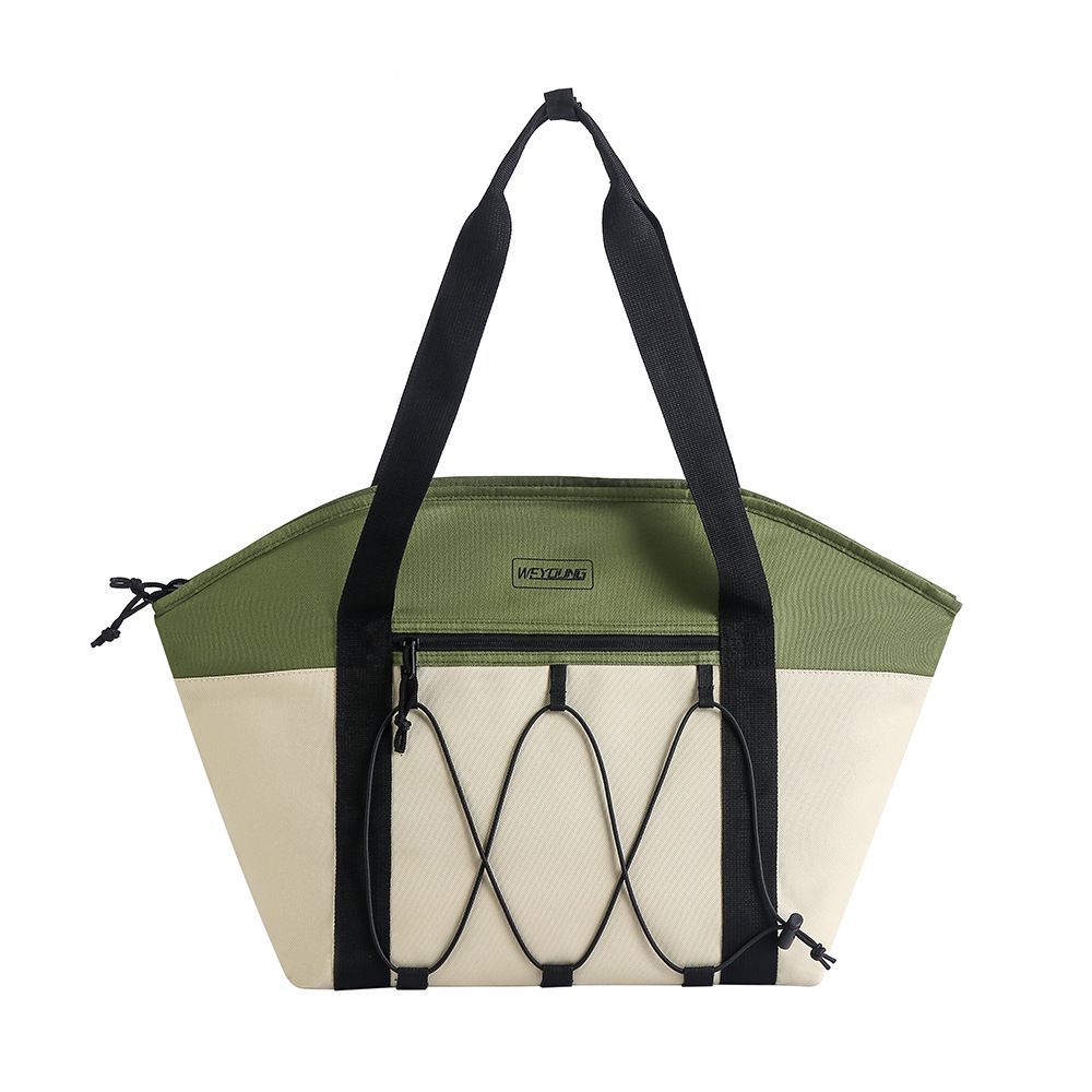 Insulated Lunch Cooler Tote with Zipper Pocket for Camping and Travel