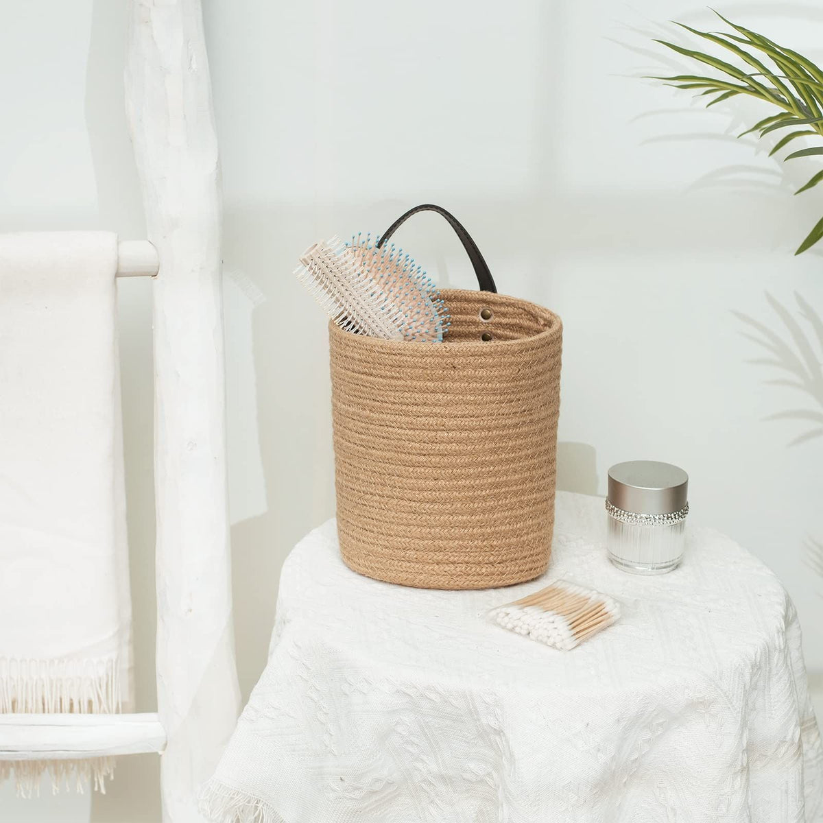 Set of 2 Jute Wall Hanging Storage Small Baskets For Plantation