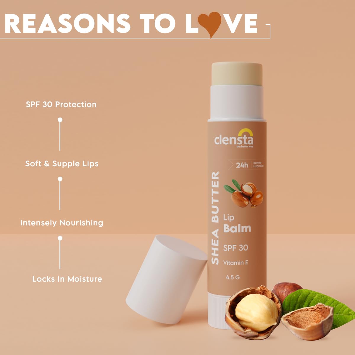 Clensta Shea Butter Lip Healer with Vitamin E SPF 30