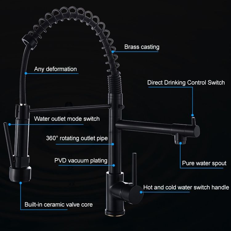360 Degree Rotary Tap Black