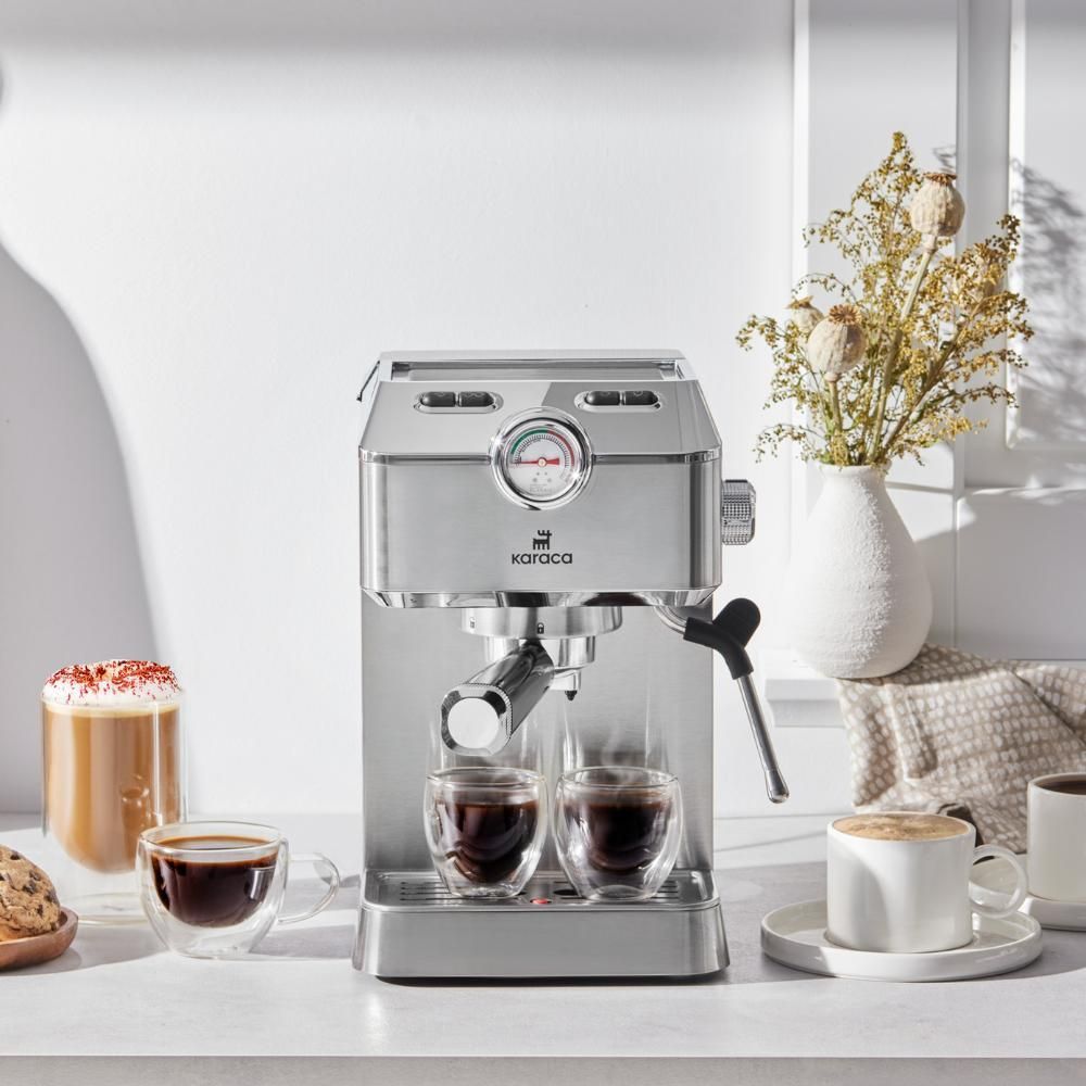 Karaca Coffee Art 1101 20bar Pressure Espresso Latte Cappuccino Americano with Milk Frother Mak. 1.5l