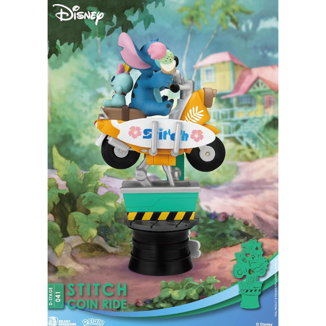 Beast Kingdom D-Stage Disney Lilo & Stitch Stitch Coin Ride D-Stage 041 Diorama Toy 16cm, 15+ years