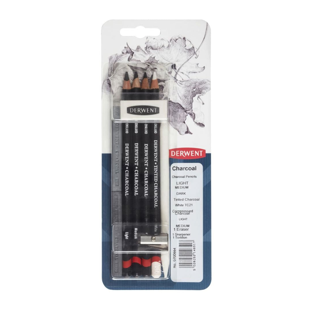 Derwent Charcoal Mixed Media Pencil, 8 Piece, 0700664