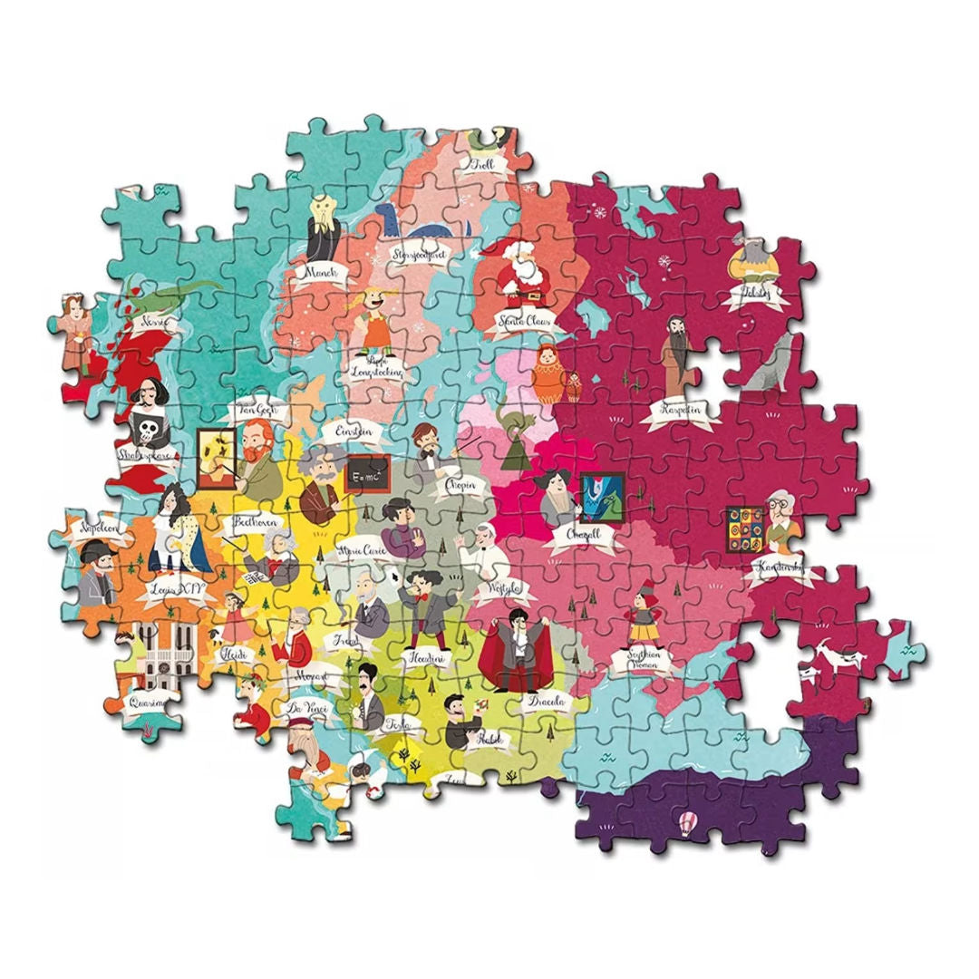 Clementoni Exploring Maps Great People in Europe Puzzle, 250 Pieces