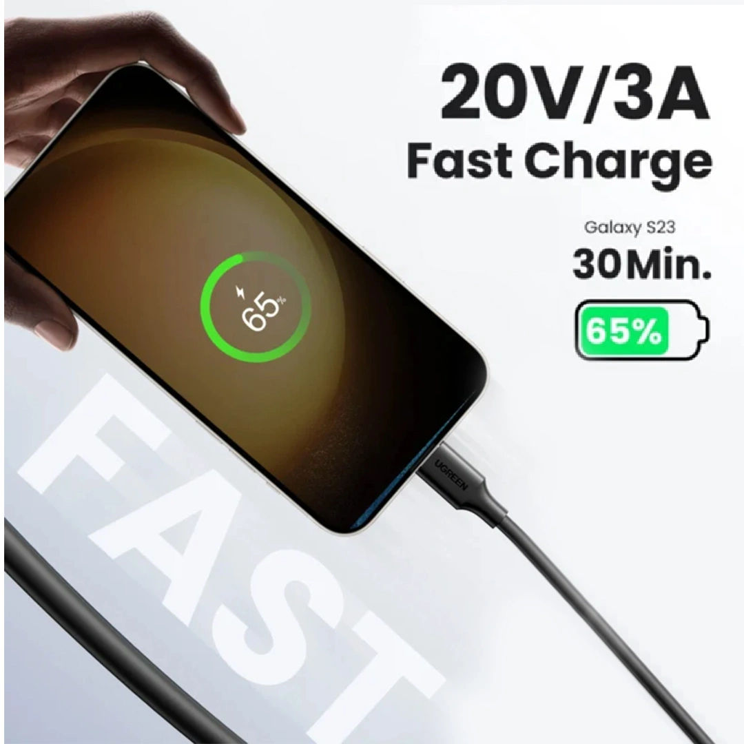 UGREEN US286 USB-C to USB-C 60W Fast Charging and Data Cable, 1 Meter