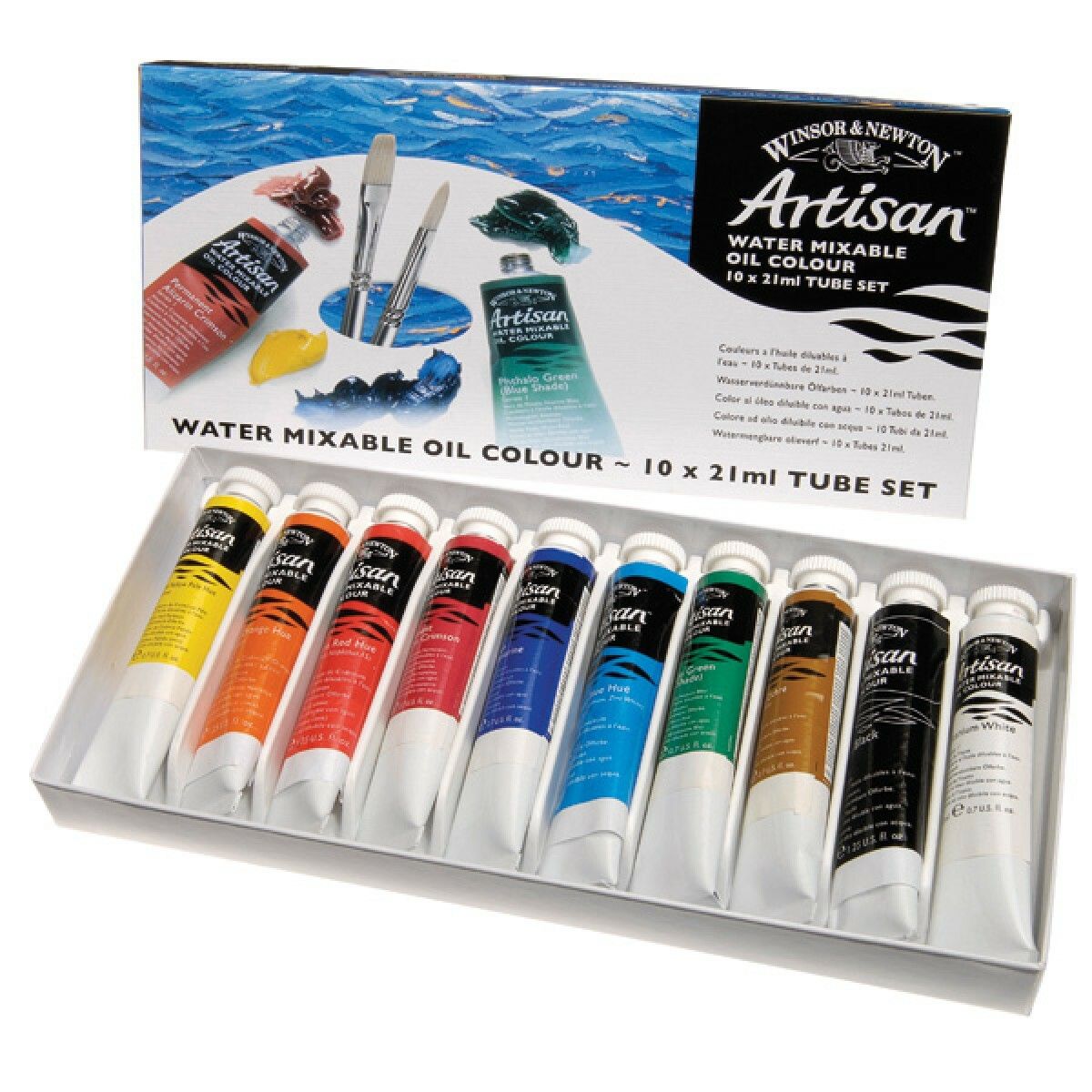 Winsor & Newton Water Mixable Oil Colour Set 10 x 21ml, 1590227