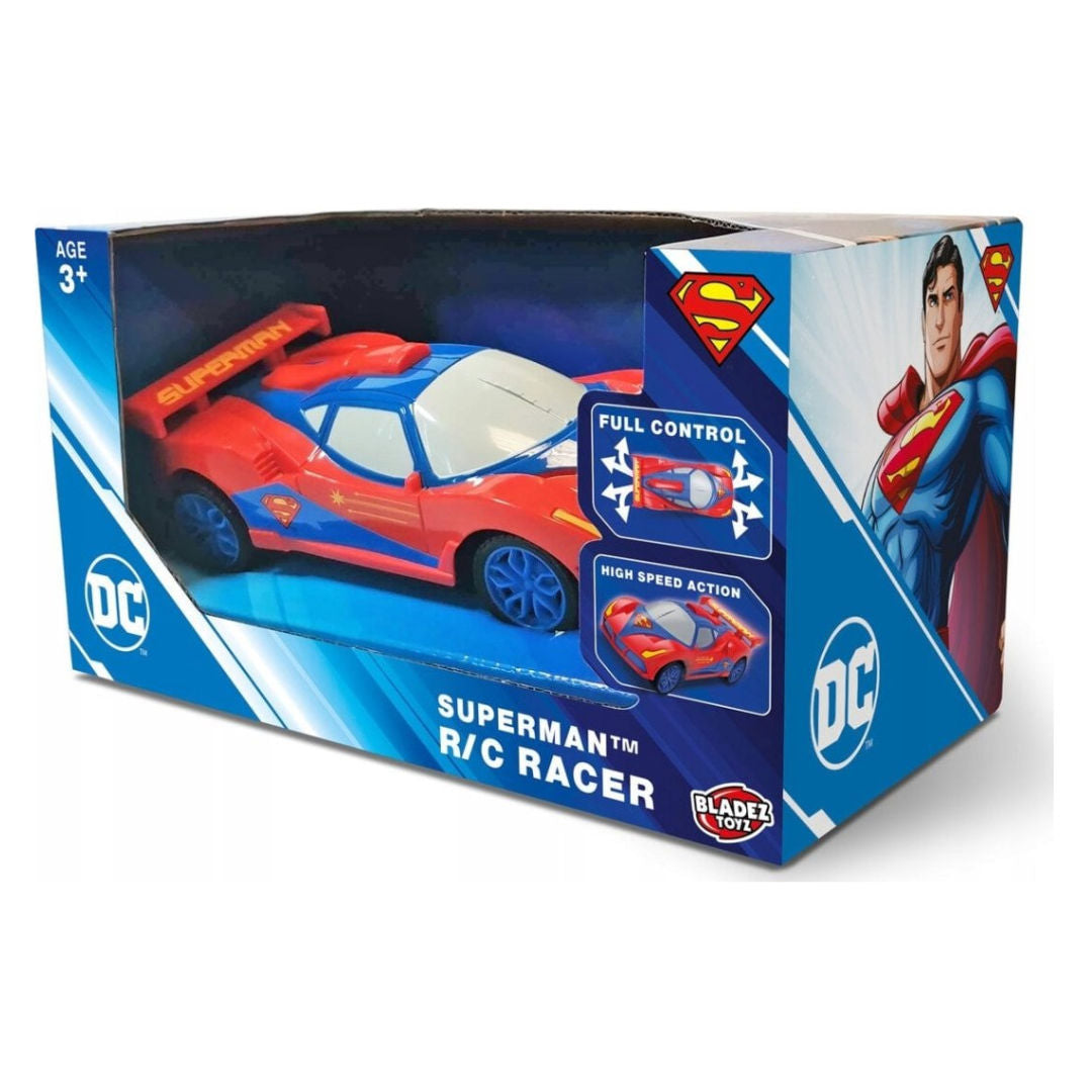 Bladez Toyz DC Superman Superman RC Racer Car 1:28, Red/Blue, 3+ years