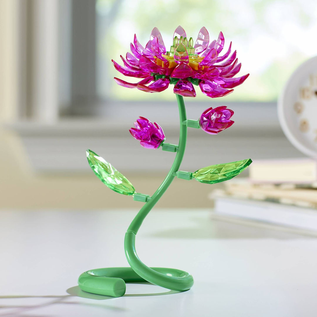 Cra-Z-Art Rose Art Crystal Gem Blooming Lotus Flower Activity Kit, 75+ Pieces, Children Age 8+