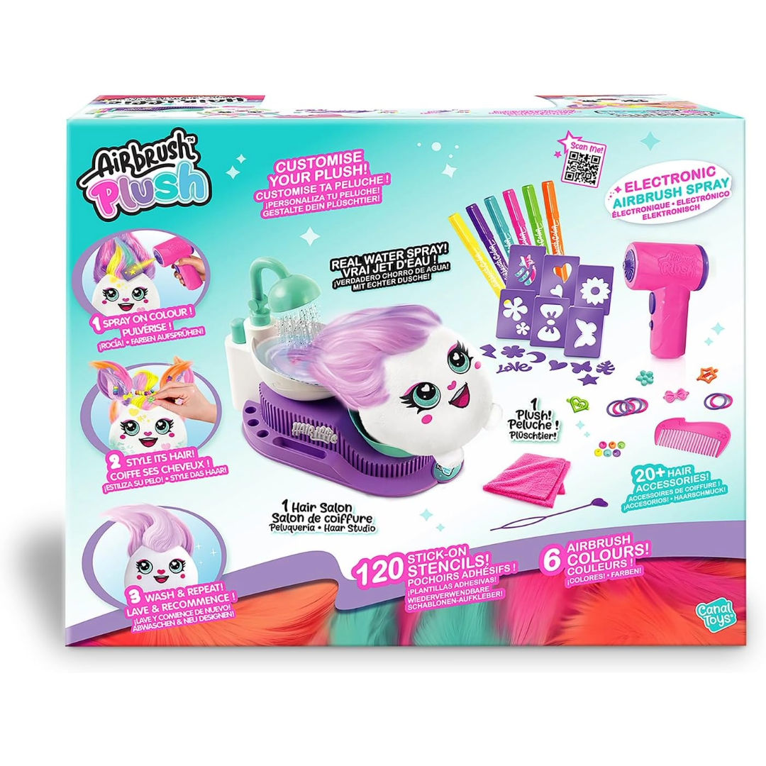 Canal Toys Airbrush Plush Hair'iffic Hairstyle Salon Playset, 6+ Years