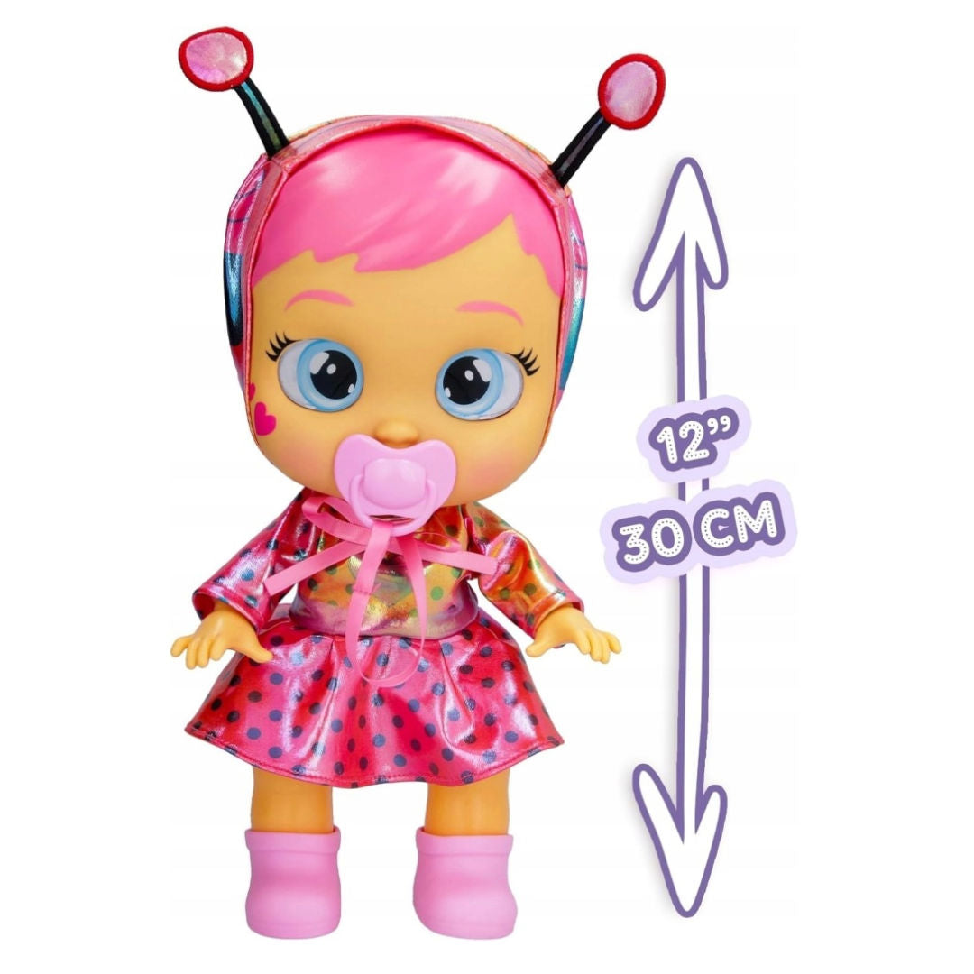 Cry Babies Star Lady in a Ladybug Outfit Interactive Doll, 30cm, For Age 18+ Months