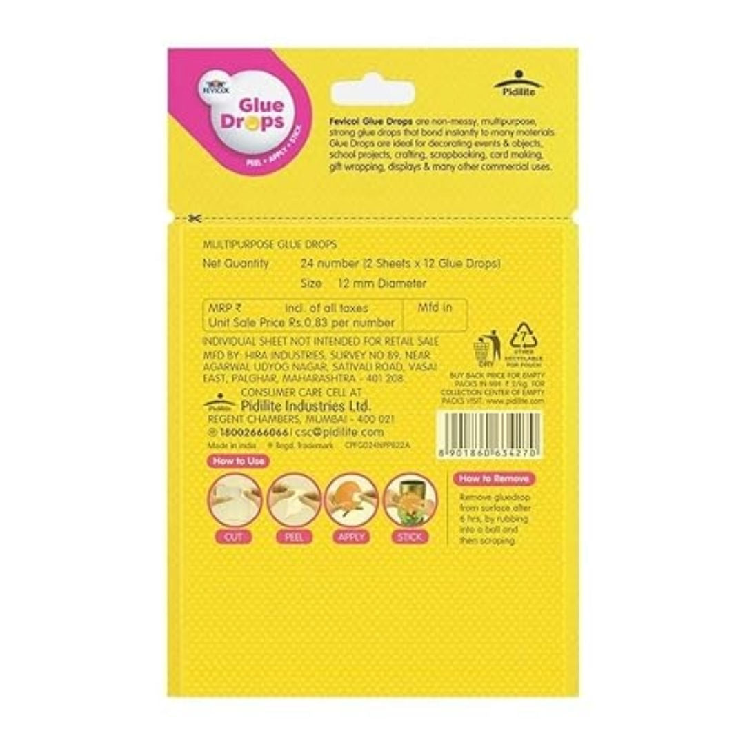 Fevicol Glue Drops, 24 pieces (Pack of 3)