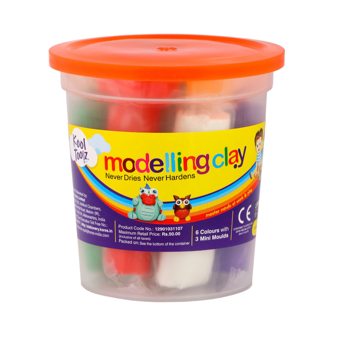 Kooltoolz Modelling Clay 80 Gram+8 Shades+3 Mould
