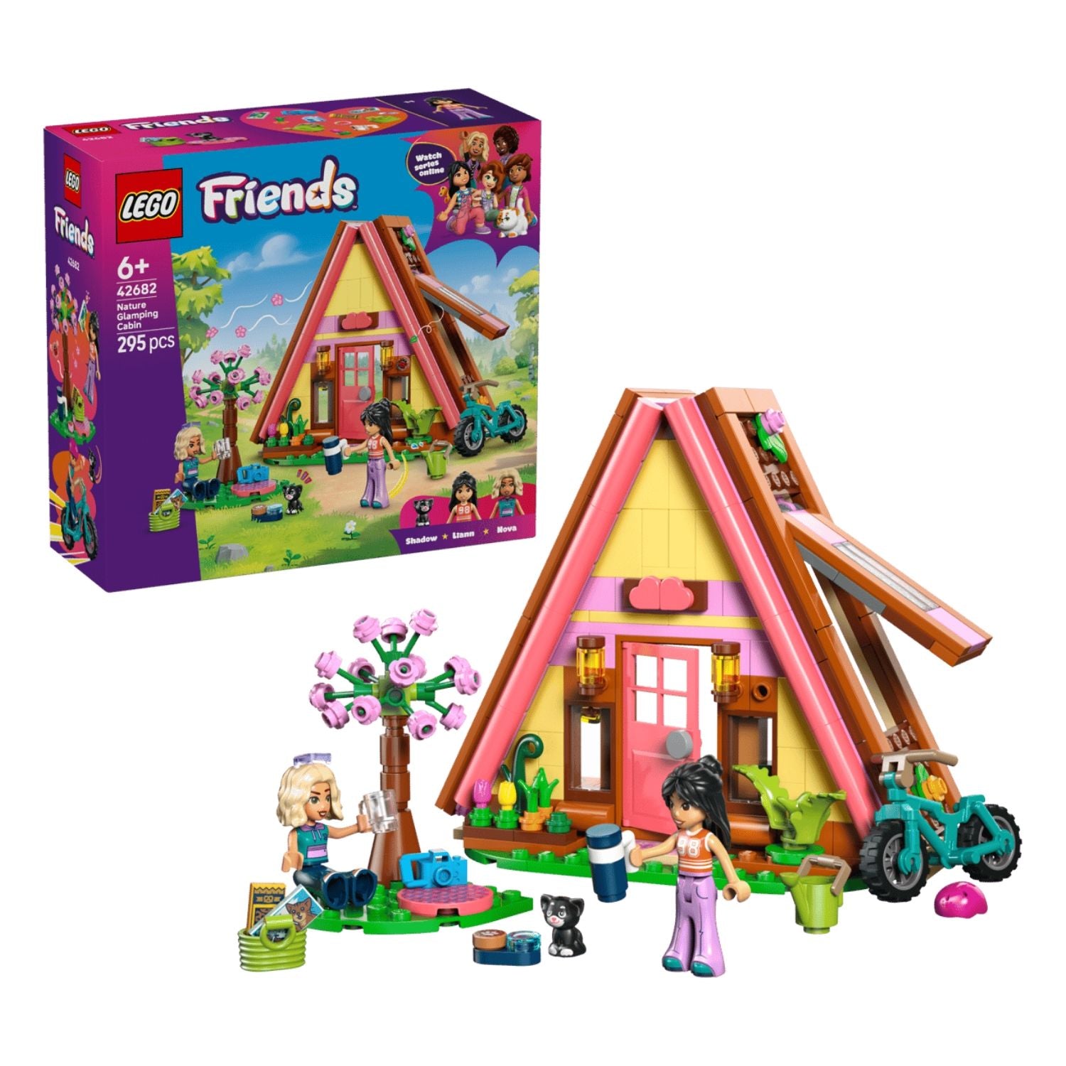 LEGO Friends 42682 Nature Glamping Cabin Building Toy Set, 295 Pieces for Girls and Boys Ages 6 Years and Above