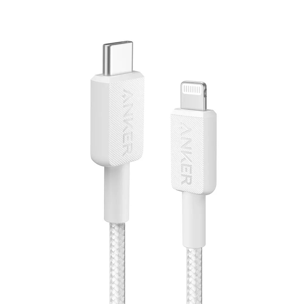 Anker 322 USB-C to Lightning Cable 3ft Fast Charging Braided, White