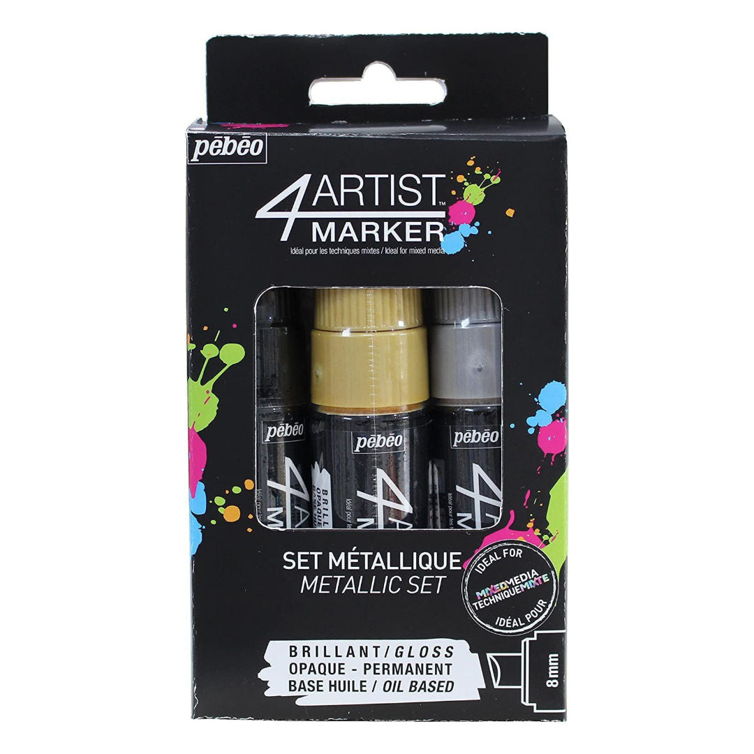 Pebeo Metallic Artist Marker Set, 3 pieces, 580888