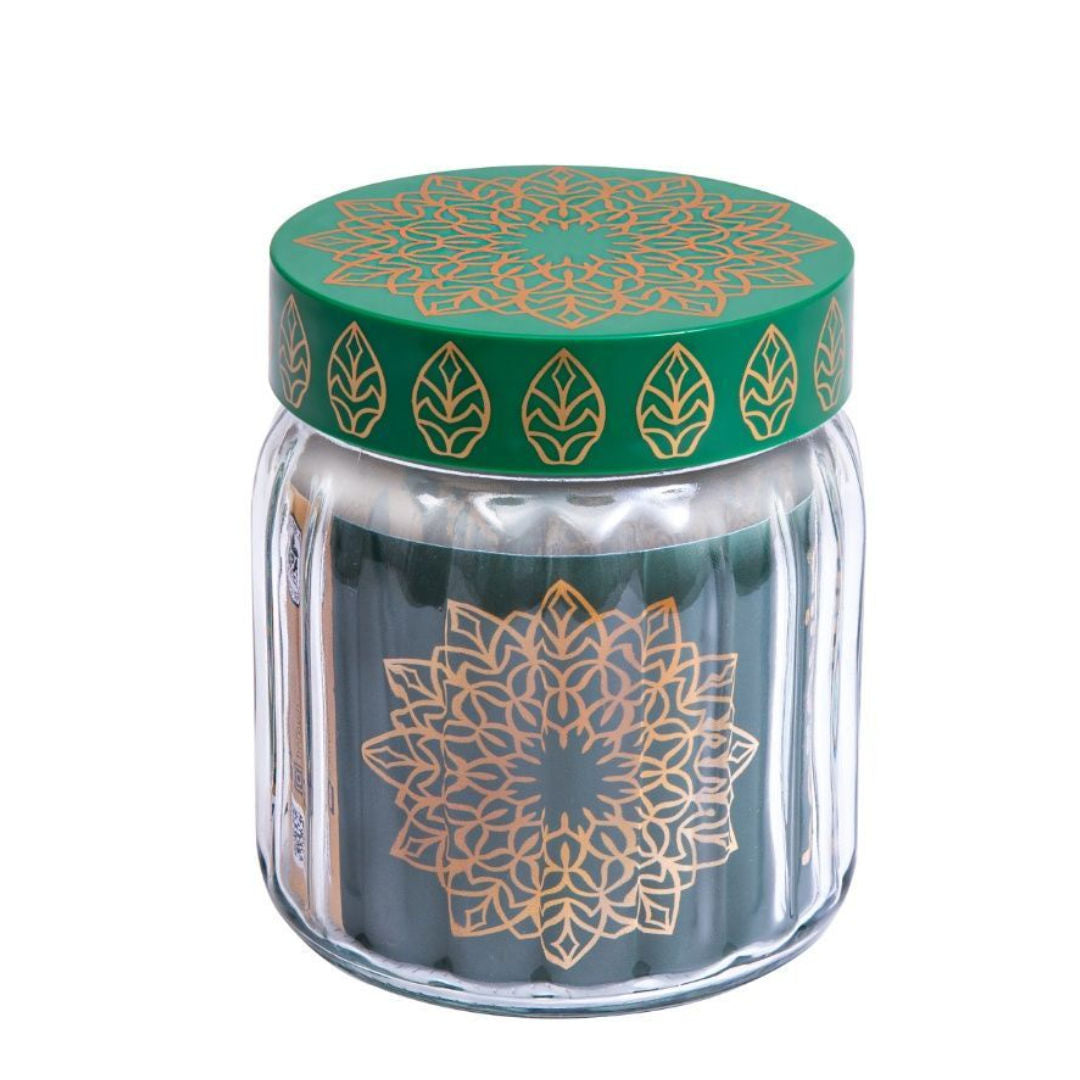 Herevin Glass Canister With Lid, Emerald Green