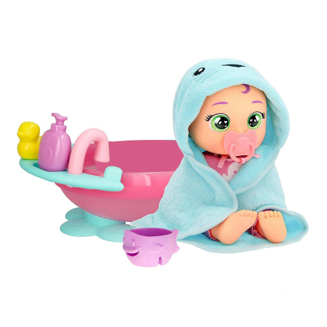 Cry Babies Newborn Sarah My First Bath Doll Playset, For Age 18+ Months
