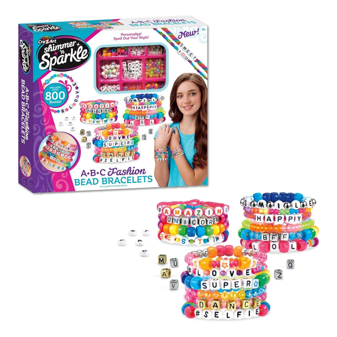 Cra-Z-Art Shimmer 'n Sparkle ABC Fashion Bead Bracelet Kit, 6+ Years