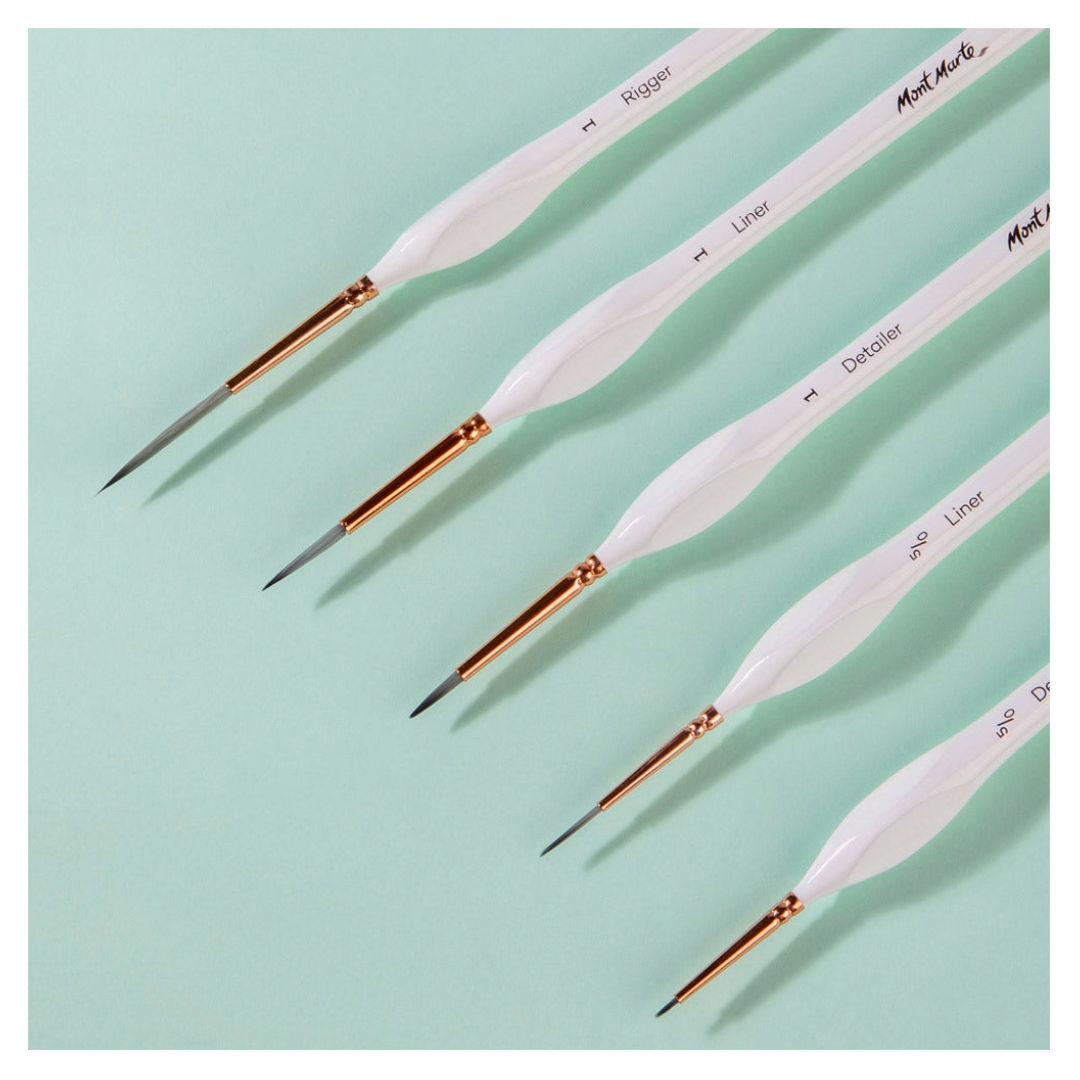 Mont Marte Detail & Liner Brush Set, 5-Pieces, BMHS0034 P24-489