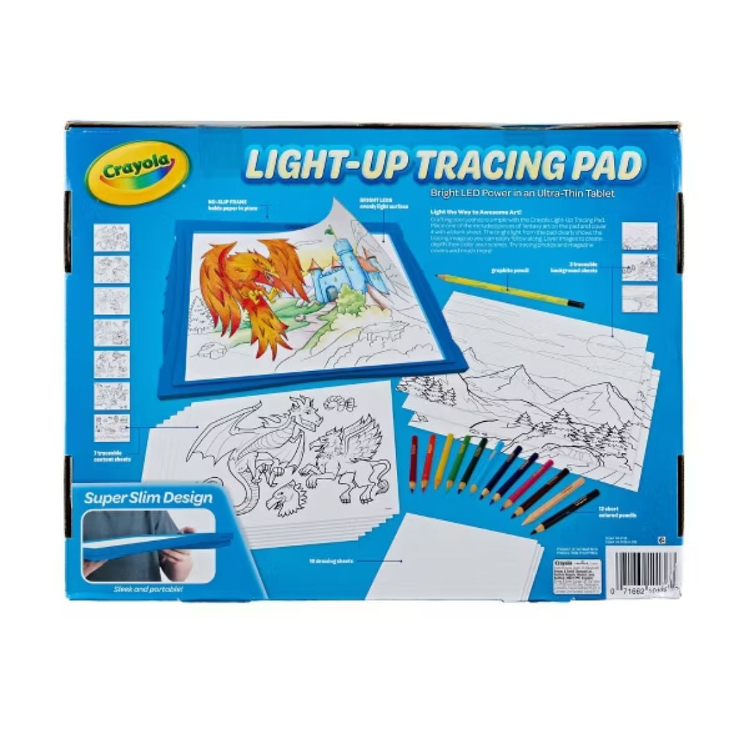 Crayola LIGHT-UP TRACING PAD, Blue, Includes 34 Pieces